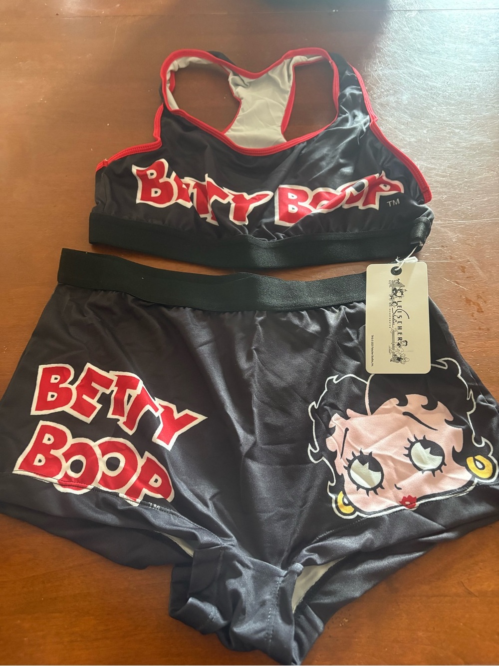 Betty Boop Women's Black & Red Sleep Set - Bralette and Shorts